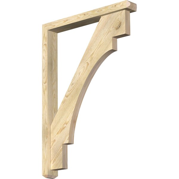 Ekena Millwork Merced Craftsman Rough Sawn Bracket w/ Offset Brace, Douglas Fir, 4"W x 30"D x 42"H BKT0402X30X42MRC04RDF - main